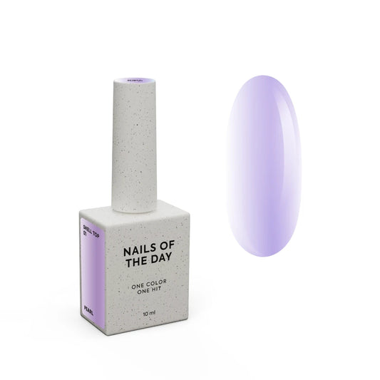 NAILSOFTHENIGHT Shell Top 01 – Perlmutt-Top mit lila Einreibe-Effekt ohne Schwitzschicht, 10ml