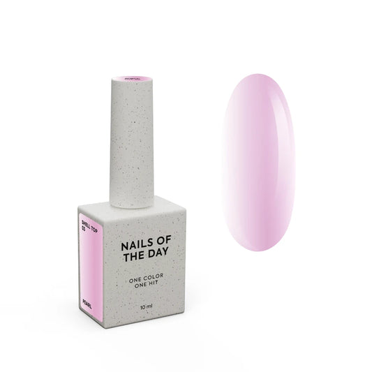 NAILSOFTHENIGHT Shell Top 03 – Perlmutt-Top mit rosa Einreibe-Effekt ohne Schwitzschicht, 10ml