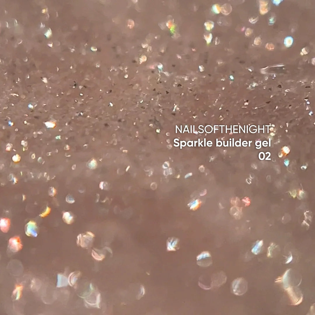 NAILSOFTHENIGHT Sparkle Builder Gel 02 - бежевый светоотражающий строительный гель, 15мл