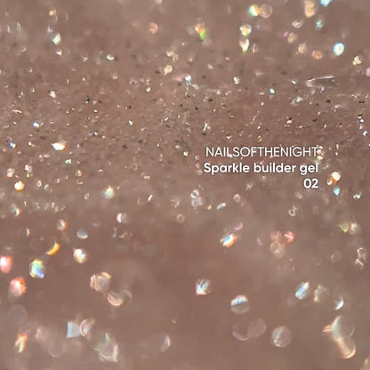 NAILSOFTHENIGHT Sparkle Builder Gel 02 - бежевый светоотражающий строительный гель, 15мл