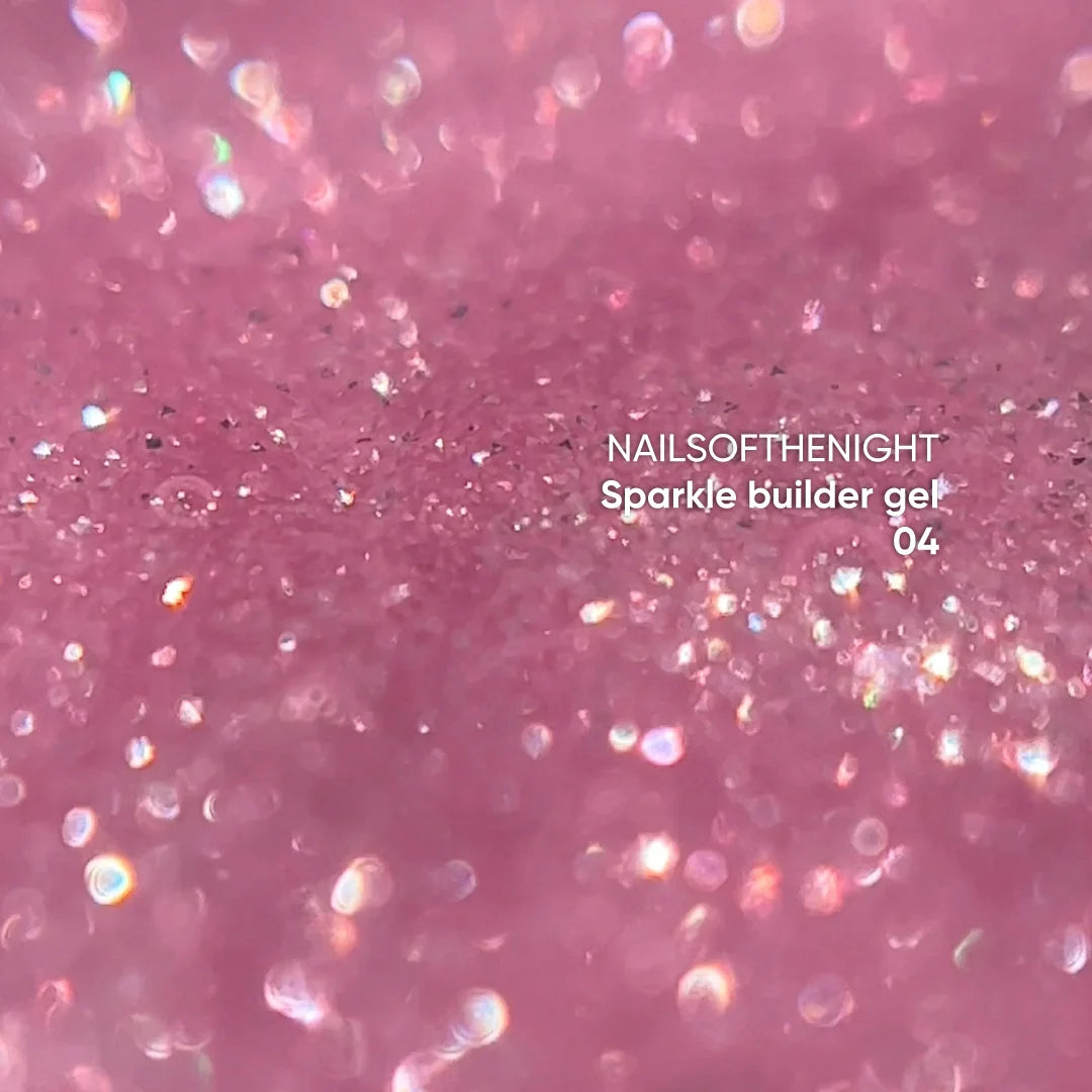 NAILSOFTHENIGHT Sparkle Builder Gel 04 - розовый светоотражающий строительный гель, 15мл