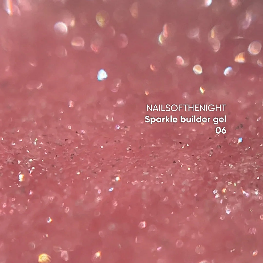 NAILSOFTHENIGHT Sparkle Builder Gel 06 - персиковый светоотражающий строительный гель, 15мл