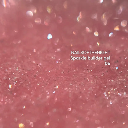 NAILSOFTHENIGHT Sparkle Builder Gel 06 - персиковый светоотражающий строительный гель, 15мл