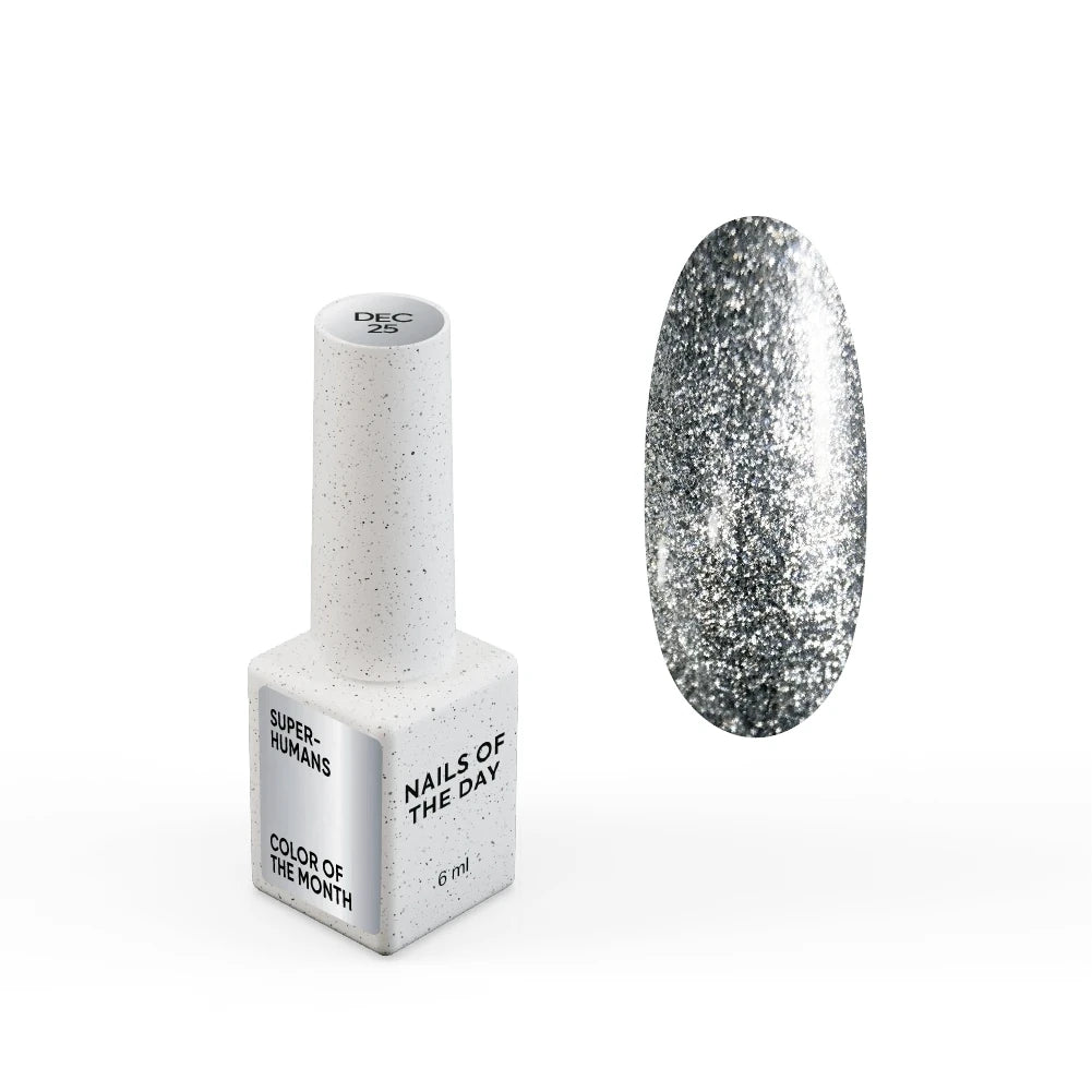 NAILSOFTHEDAY SUPERHUMANS – Stahlfarbener Gel-Lack mit Silberfolie, limitierte Edition, 6 ml