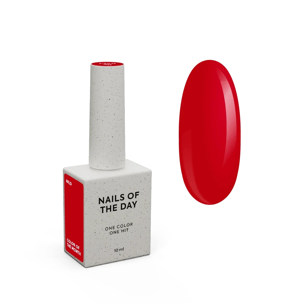 NAILSOFTHEDAY Color of the Month March 2026 Wild – intensiver roter Gel-Lack, One-Coat Deckkraft, 10 ml