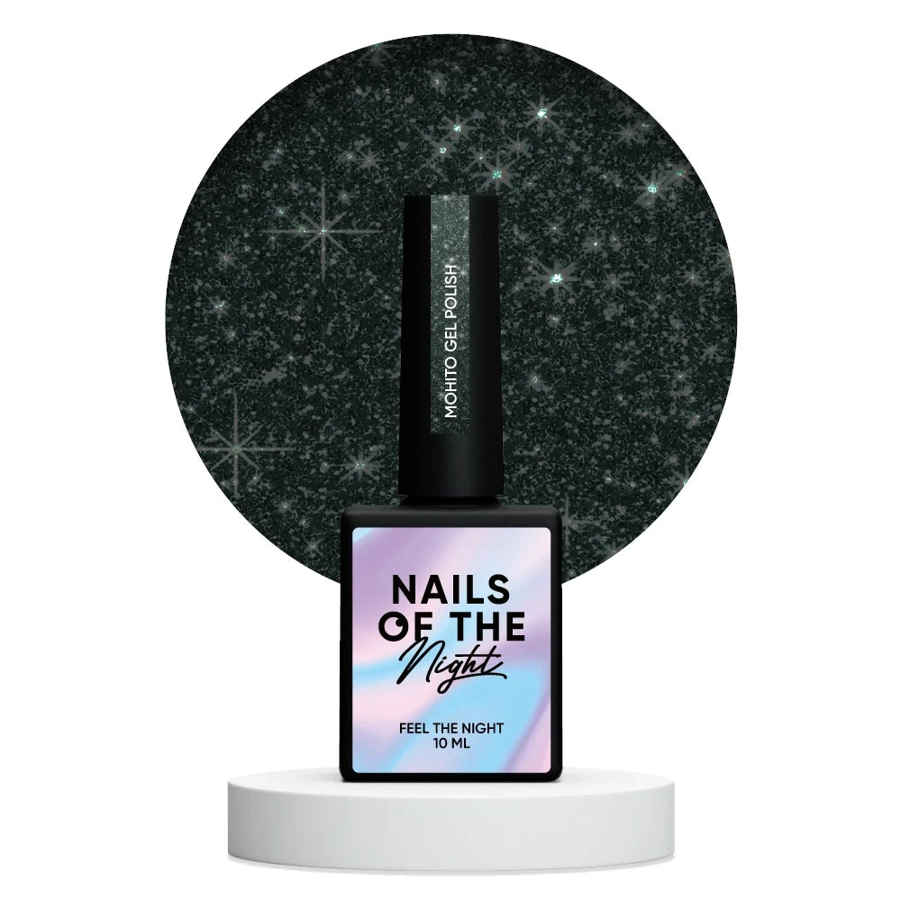 NAILSOFTHENIGHT Mohito gel polish - насыщенно темно-зеленый светоотражающий гель лак, 10мл