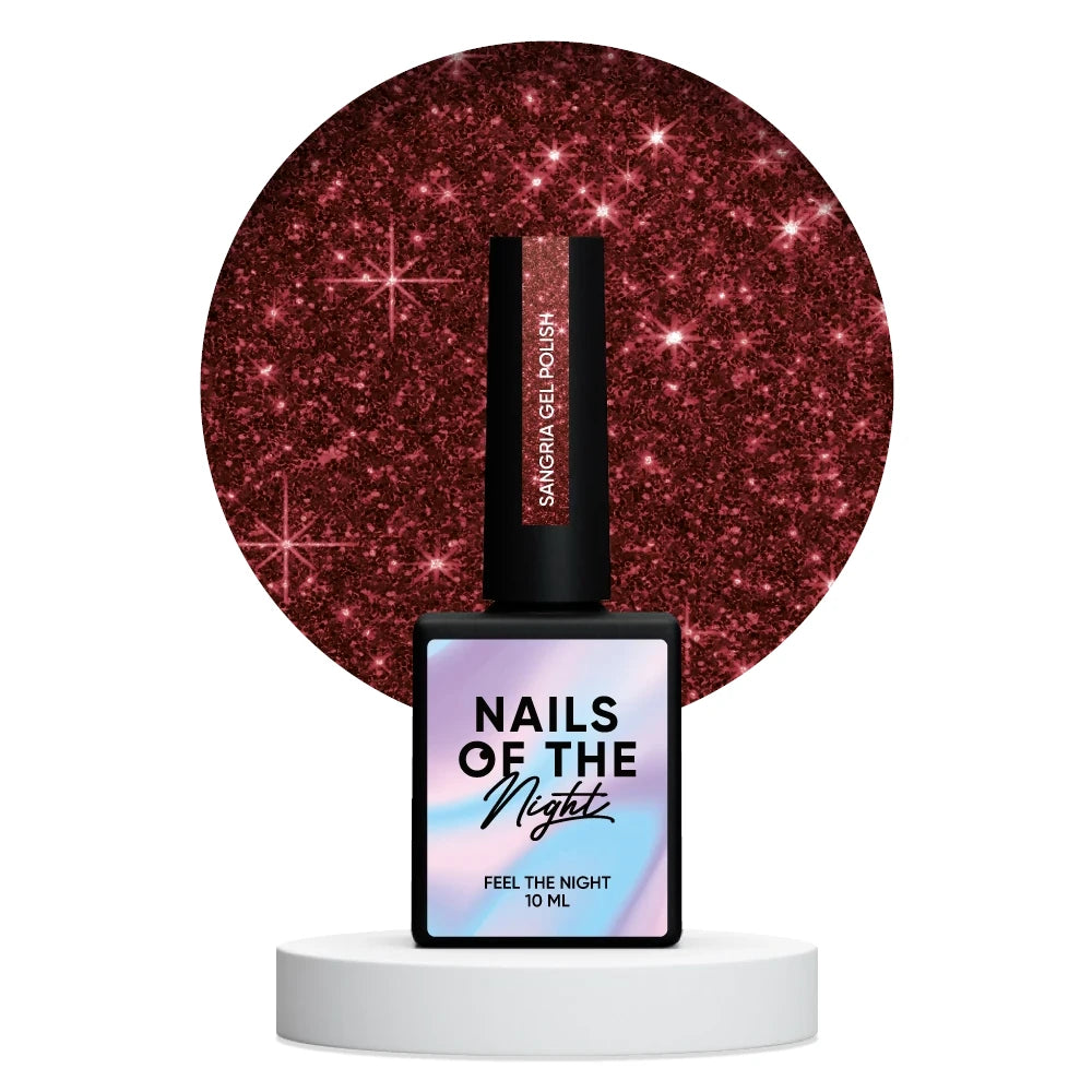 NAILSOFTHENIGHT Sangria gel polish - tiefroter, reflektierender Gellack, 10ml