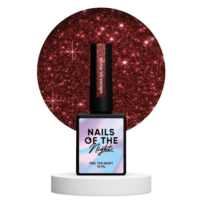 NAILSOFTHENIGHT Sangria gel polish - насыщенно красный светоотражающий гель лак, 10мл
