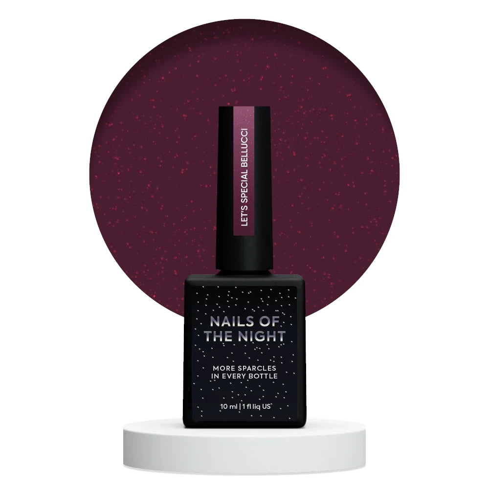 NAILSOFTHENIGHT Let’s Special Bellucci – bordeauxfarbener reflektierender Gel-Lack, 10ml