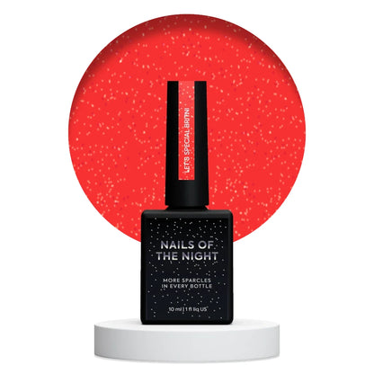 NAILSOFTHENIGHT Gel Polish Let’s special Britni — Gellack in leuchtendem Rot mit reflektierendem Schimmer, 10ml, Ohne TPO