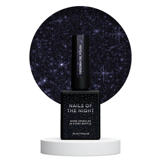 NAILSOFTHENIGHT Obsidian gel polish — graphit-violetter reflektierender Gel-Lack für Nägel, 10 ml