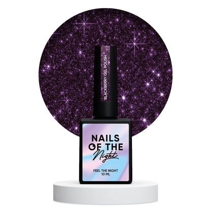 NAILSOFTHENIGHT Blackberry gel polish - lila reflektierender Gellack für Nägel, 10ml