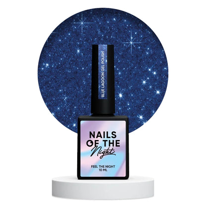 NAILSOFTHENIGHT Blue Lagoon gel polish – blauer reflektierender Gellack für Nägel, 10 ml