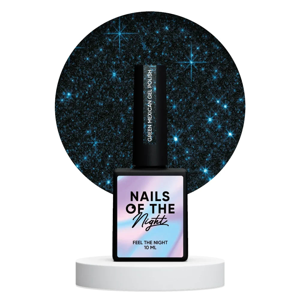 NAILSOFTHENIGHT Green Mexican gel polish - dunkelgrüner reflektierender Gellack für Nägel, 10ml
