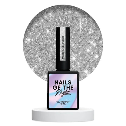 NAILSOFTHENIGHT Martini gel polish - silberner reflektierender Gellack für Nägel, 10ml