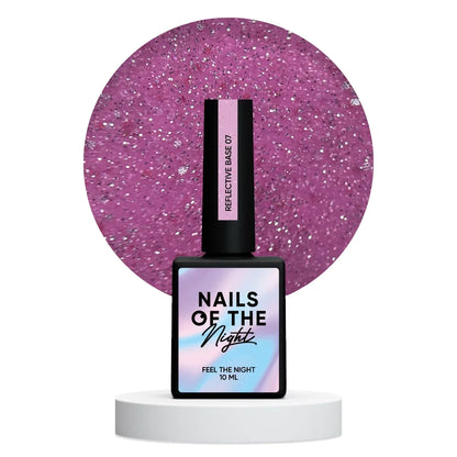 NAILSOFTHENIGHT Reflective base 07 - Camouflage Reflektierende Base mit Schimmer (leuchtendes Rosa), 10ml