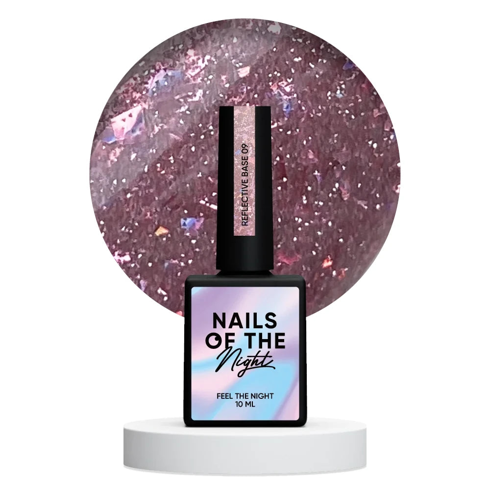 NAILSOFTHENIGHT Reflective base 09 - камуфлирующая светоотражающая база с шиммером, 10мл