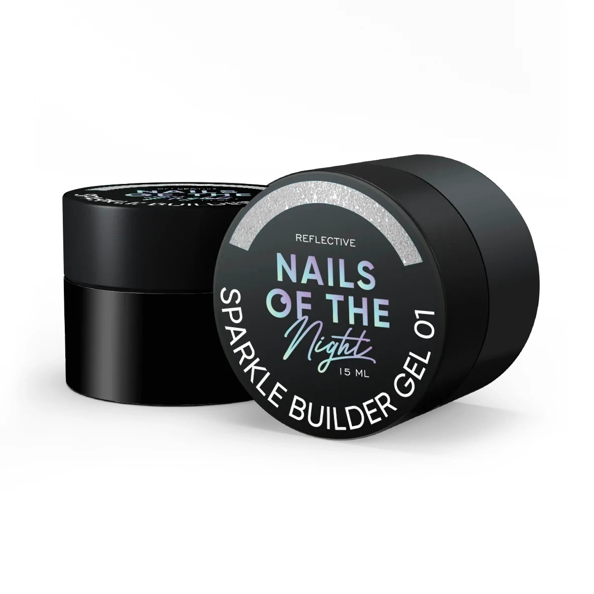 NAILSOFTHENIGHT Sparkle Builder Gel 01 - серебряный светоотражающий строительный гель, 15мл