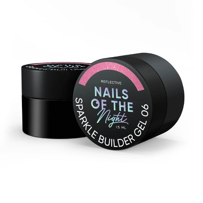 NAILSOFTHENIGHT Sparkle Builder Gel 06 - персиковый светоотражающий строительный гель, 15мл