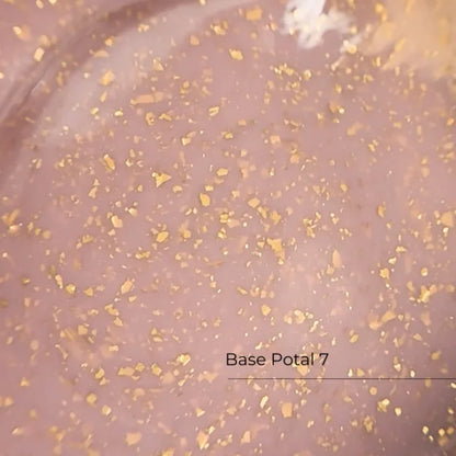Crystal Professional Base Potal 12ml – Camouflage Base mit Foil- und Glitzer-Effekt für Naturnägel und Gel-Nägel