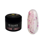 Crystal Professional Builder Gel Spring Nude №8 15 ml – Halbtransparentes Fuchsia-Aufbaugel mit Trockenblumen