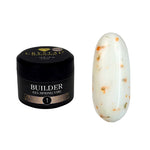 Crystal Professional Builder Gel Spring Vibe №1 15 ml – Milchiges Aufbaugel mit orangefarbenen Trockenblumen