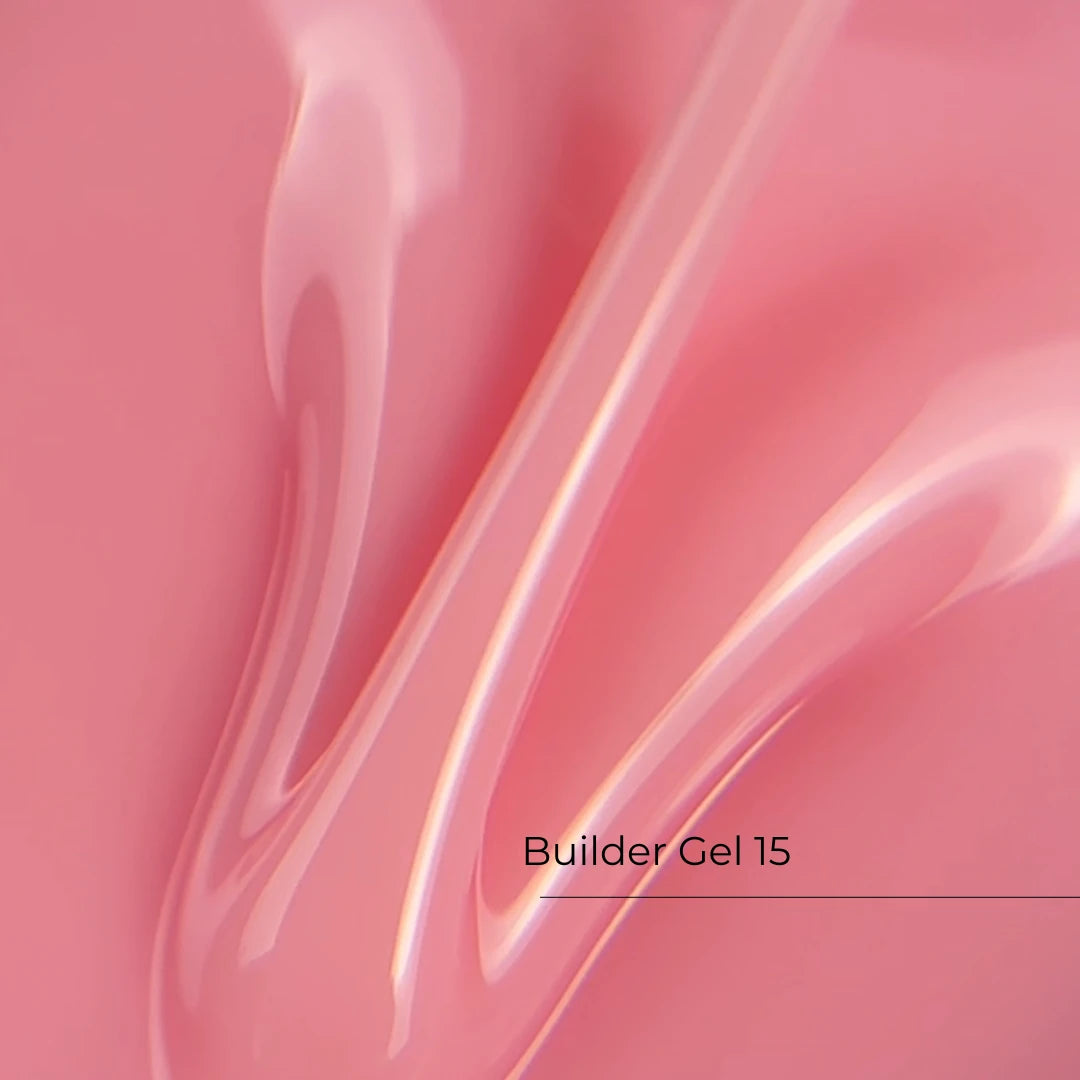Crystal Builder Gel №15 Pastel Pink 15ml – Aufbaugel für natürliche Nägel, zarter Nude Look & Nagelverlängerung