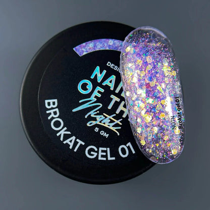 NAILSOFTHENIGHT Brokat gel 01 - дизайн гель с разноцветным брокатом и глиттером для ногтей, 5г