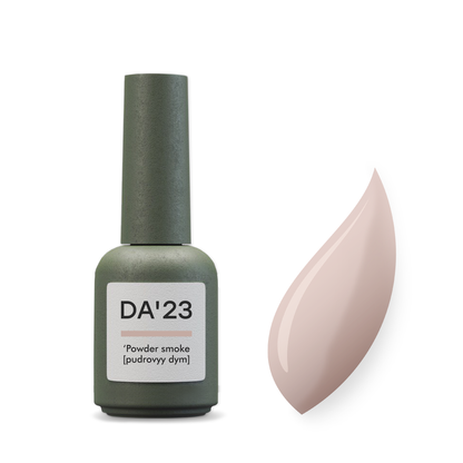 Cover Top DA’23 ‘Powder smoke [pudrovyy dym], 8 ml – halbtransparenter Gel-Topcoat, leichter Effekt, natürlicher Glanz, Farbe Rosa-Nude