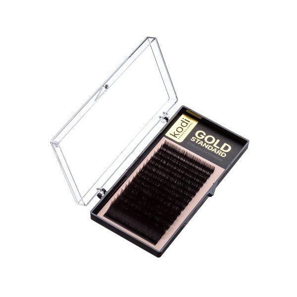 Eyelashes (16 rows: 9-2; 10-4; 11-4; 12-4; 13-1; 14-1), D 0.12 Gold Standard