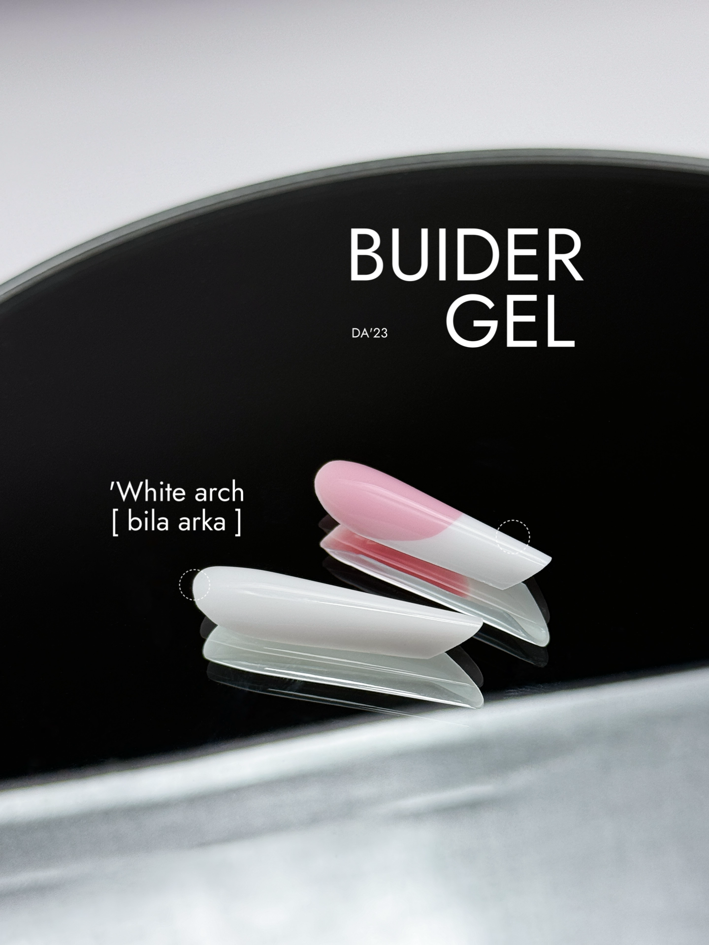 Builder Gel DA’23 ‘White Arch [Bila Arka]’ 30 мл – Билдер-гель Белый Арочный для прочных ногтей и френча