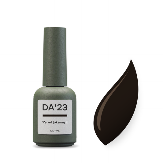 Gel Polish DA’23 Velvet [oksamyt], 8 ml – samtiges Burgunderrot mit glänzendem Finish, mittlere Konsistenz, langanhaltende Deckkraft