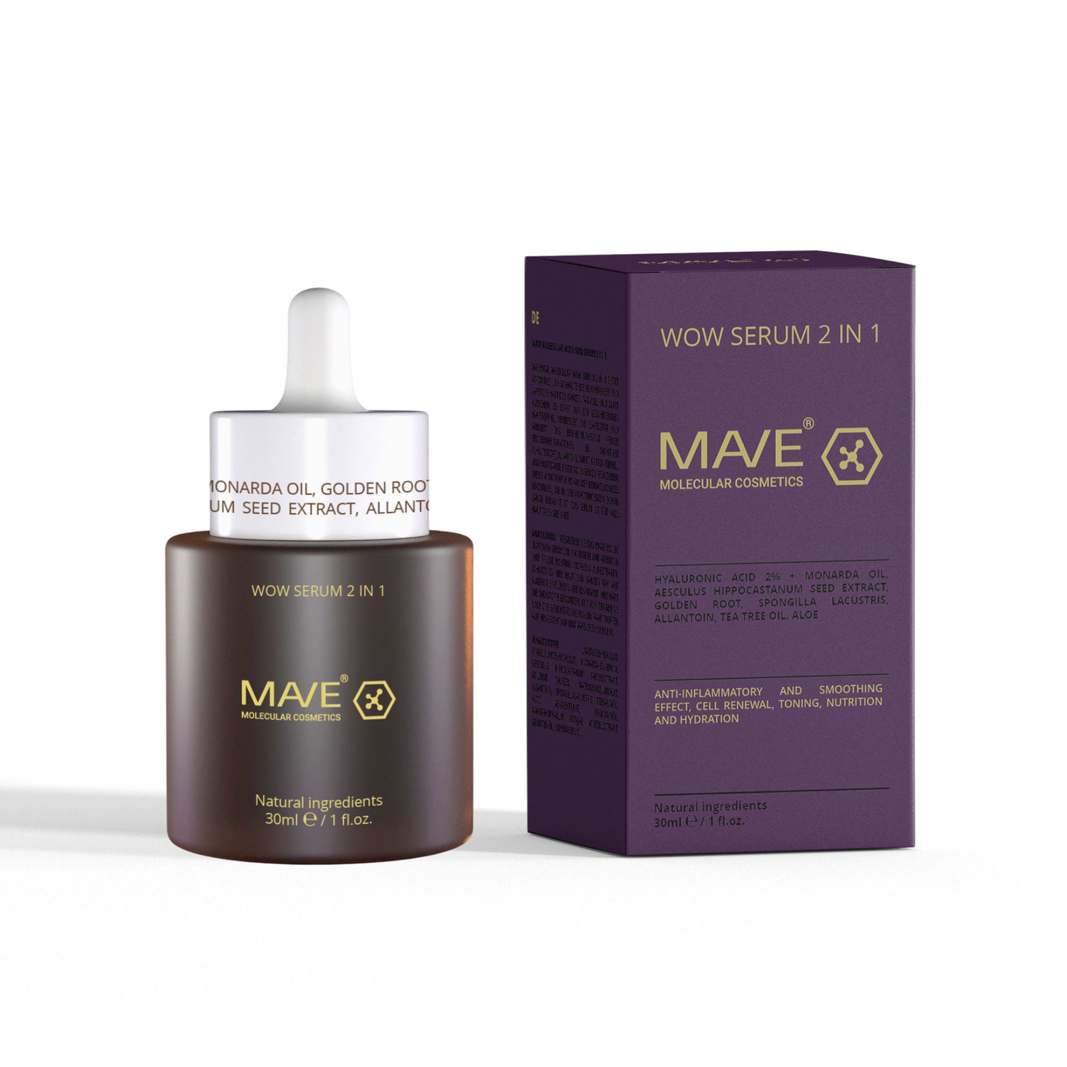 MAVE Molecular WOW Serum 2 in 1 – Intensiv Feuchtigkeits- & Anti-Aging-Serum mit Hyaluron & Pflanzenextrakten